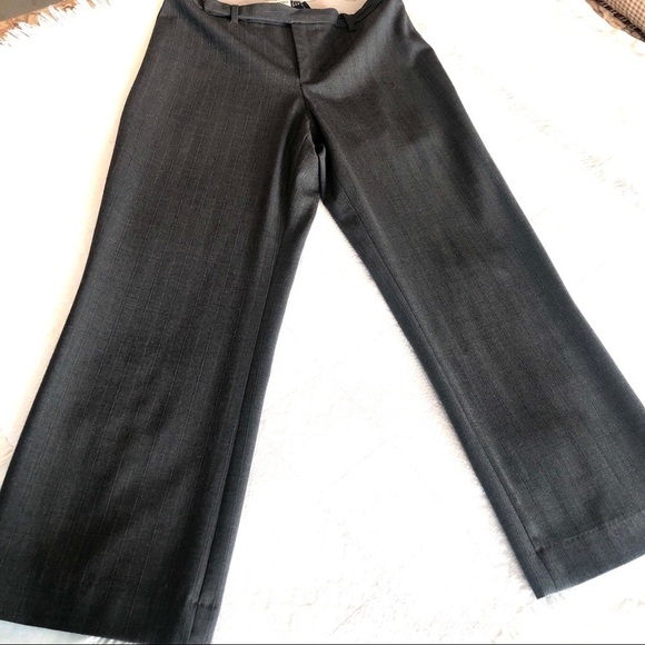 Gap Pants Charcoal Grey Pinstripe Cropped Dress Pants Stretch size 2 - Picture 11 of 16